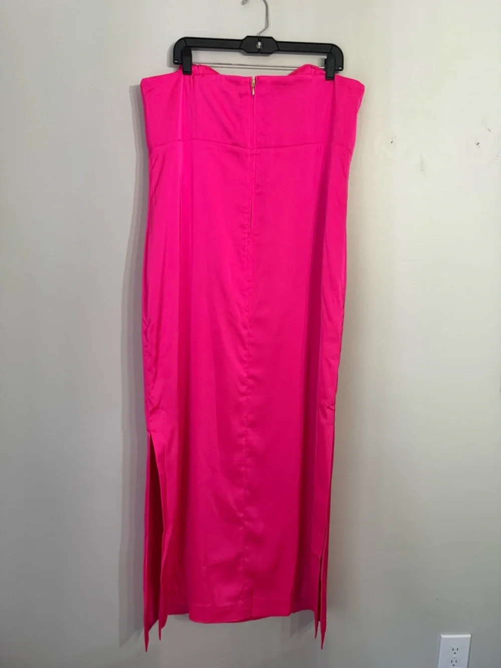 Lily Pulitzer Carlynn Satin Bow Strapless Side Slit Maxi Dress Pink Palm 16 NWT - Picture 6 of 6